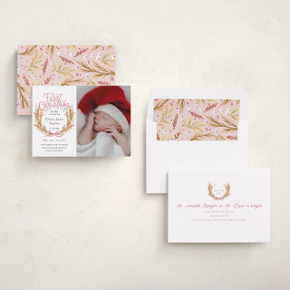 This is a winter rose babys first christmas with standard by Alethea and Ruth called first christmas wreath printing on recycled smooth signature in standard