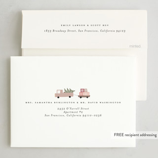 This is a blush babys first christmas with standard by Maja Cunningham called christmas special printing on recycled smooth signature in standard