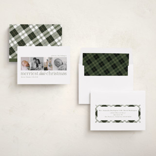 This is a forest babys first christmas with standard by Sarah Brown called little merriest printing on recycled smooth signature in standard