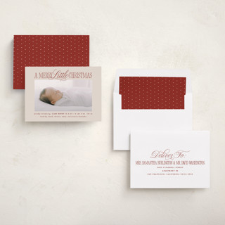 This is a cinnamon babys first christmas with standard by Brooke Chandler called littlest christmas printing on recycled smooth signature in standard