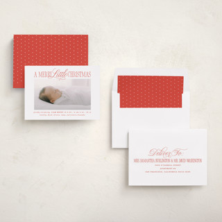 This is a snowflake babys first christmas with standard by Brooke Chandler called littlest christmas printing on recycled smooth signature in standard