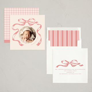 This is a winter rose babys first christmas with standard by Teju Reval called big vintage bow printing on recycled smooth signature in standard