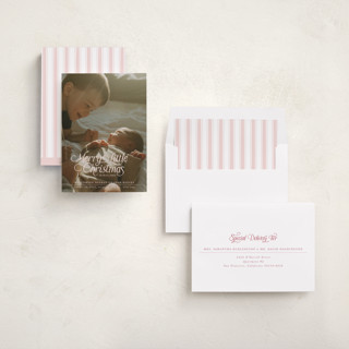 This is a winter rose babys first christmas with standard by Jenna Holcomb called our merry little christmas printing on recycled smooth signature in standard