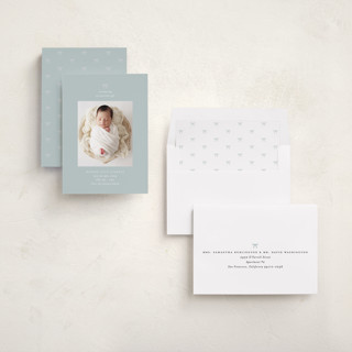 This is a bluebird babys first christmas with standard by Carolyn Nicks called our precious gift printing on recycled smooth signature in standard