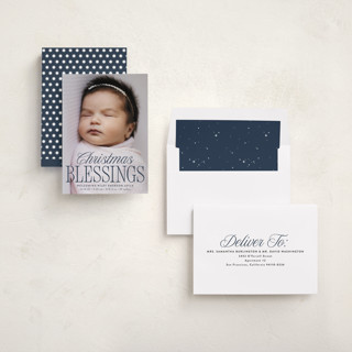 This is a midnight babys first christmas with standard by Susan Asbill called blessed welcome printing on recycled smooth signature in standard