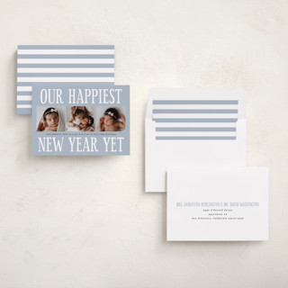 This is a powder blue babys first christmas with standard by Corinne Malesic called something kind of wonderful printing on recycled smooth signature in standard