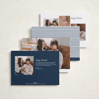 This is a french navy babys first christmas with standard by Angela Thompson called new year baby printing on recycled smooth signature in standard