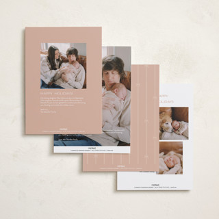 This is a blush babys first christmas with standard by Ellen Schlegelmilch called first christmas monogram printing on recycled smooth signature in standard