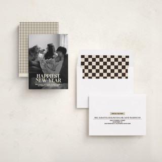 This is a champagne babys first christmas with standard by Jenna Holcomb called news printing on recycled smooth signature in standard