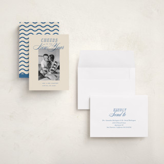 This is a cobalt babys first christmas with standard by Oscar and Emma - Karly Depew called retro printing on recycled smooth signature in grand