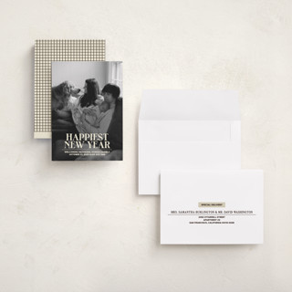 This is a champagne babys first christmas with standard by Jenna Holcomb called news printing on recycled smooth signature in grand