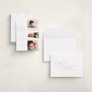 This is a mint babys first christmas with standard by Everett Paper Goods called extra cheer here printing on recycled smooth signature in grand
