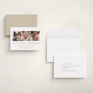 This is a snow babys first christmas with standard by Robert and Stella called counting those blessings printing on recycled smooth signature in grand