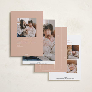 This is a blush babys first christmas with standard by Ellen Schlegelmilch called first christmas monogram printing on recycled smooth signature in grand