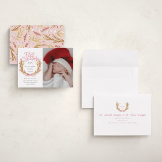 This is a winter rose babys first christmas with standard by Alethea and Ruth called first christmas wreath printing on recycled smooth signature in grand