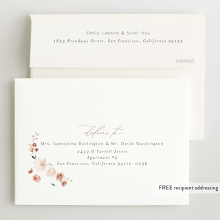 This is a rose foil stamped birth announcements with foil pressed by Nicoletta Savod called grace printing on recycled smooth signature in petite