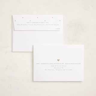 This is a latte foil stamped birth announcements with foil pressed by Carolyn Nicks called love bug printing on recycled smooth signature in standard