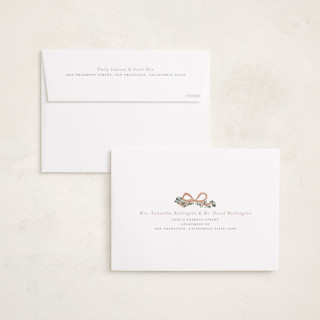 This is a brick foil stamped birth announcements with foil pressed by Itsy Belle Studio called ribbonly frame printing on recycled smooth signature in standard