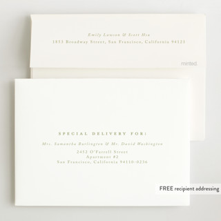This is a sage foil stamped birth announcements with foil pressed by Stacy Maalouf called oval announcement printing on recycled smooth signature in standard