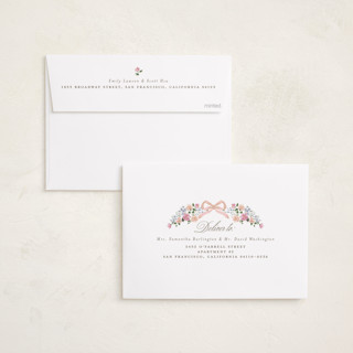 This is a blush foil stamped birth announcements with foil pressed by Itsy Belle Studio called merie printing on recycled smooth signature in standard