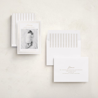 This is a cloud foil stamped birth announcements with foil pressed by Jelena Vuletic called aire printing on recycled smooth signature in standard