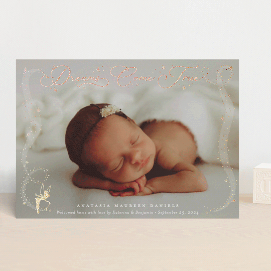 Disney's Tinkerbell Dreams Come True Birth Announcement