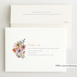 This is a buttercup foil stamped birth announcements with foil pressed by Morgan Ramberg called blossom baby printing on recycled smooth signature in standard