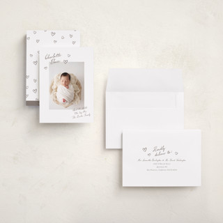 This is a sand grand birth announcements with standard by Pixel and Hank called written printing on recycled smooth signature in grand