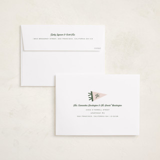 This is a ivy grand birth announcements with standard by Pixel and Hank called pennant printing on recycled smooth signature in grand