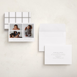 This is a fawn grand birth announcements with standard by Megan Davis called menil printing on signature in grand