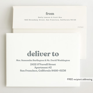 This is a ghost grand birth announcements with standard by Lea Delaveris called modern vintage printing on recycled smooth signature in grand