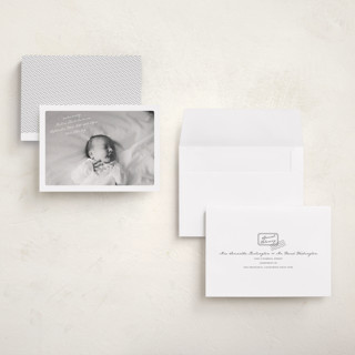 This is a january grand birth announcements with standard by Claudia Orengo called love voucher printing on recycled smooth signature in grand