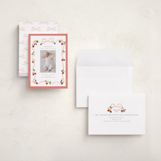 This is a cherry blossom grand birth announcements with standard by Itsy Belle Studio called fraises de bois printing on recycled smooth signature in grand