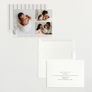 This is a cloud grand birth announcements with standard by Brianne Larsen called sweet three printing on recycled smooth signature in grand