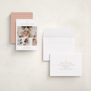 This is a rose grand birth announcements with standard by Stacey Meacham called our whole heart printing on recycled smooth signature in grand