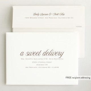 This is a marshmallow grand birth announcements with standard by chocomocacino called cupcake printing on recycled smooth signature in grand