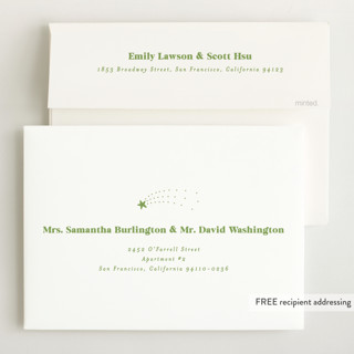 This is a keylime grand birth announcements with standard by Benita Crandall called moderne bébé printing on recycled smooth signature in grand