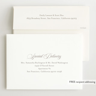 This is a fawn grand birth announcements with standard by Megan Davis called hollis printing on recycled smooth signature in grand