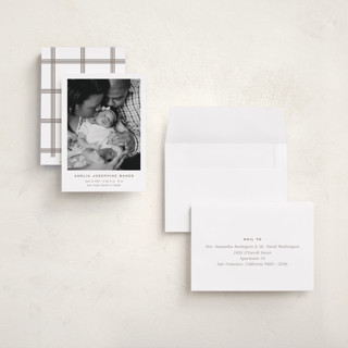 This is a fawn grand birth announcements with standard by Megan Davis called soho printing on recycled smooth signature in grand