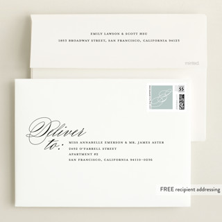 This is a sugar grand birth announcements with standard by Jessica Williams called precious script printing on recycled smooth signature in grand