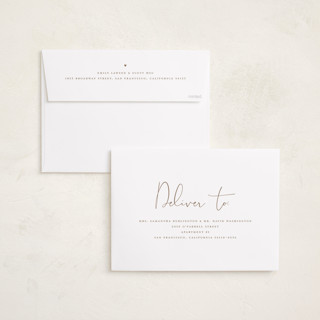 This is a caramel grand birth announcements with standard by Michelle Taylor called trio of love printing on recycled smooth signature in grand