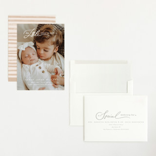 This is a cotton grand birth announcements with standard by Creo Study called sibling intro printing on recycled smooth signature in grand