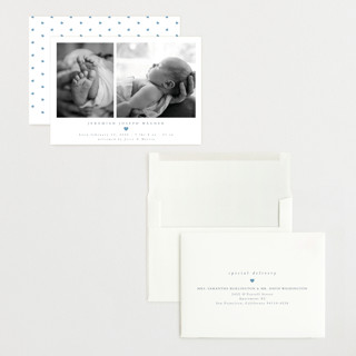 This is a sky grand birth announcements with standard by Emily Sabol Goss called effortless printing on recycled smooth signature in grand