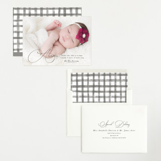 This is a onyx grand birth announcements with standard by Kristel called special love printing on recycled smooth signature in grand