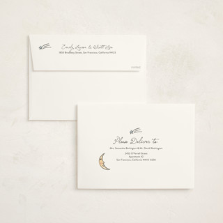 This is a sky grand birth announcements with standard by Ashlee Townsend called over the moon and back printing on signature in grand