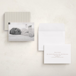 This is a pearl grand birth announcements with standard by chocomocacino called pastizzi printing on recycled smooth signature in grand