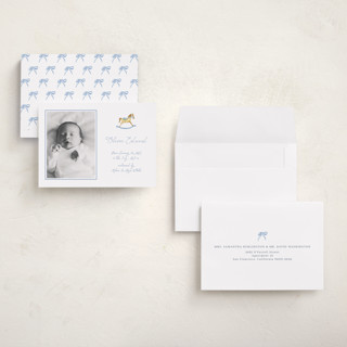 This is a powder grand birth announcements with standard by Pati Cascino called ternure printing on recycled smooth signature in grand