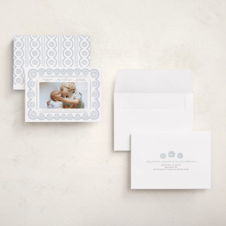 This is a cloud grand birth announcements with standard by Laura Hankins called handdrawn eyelet printing on recycled smooth signature in grand