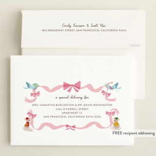 This is a blush grand birth announcements with standard by Lori Wemple called disney cinderella birth announcement printing on recycled smooth signature in grand