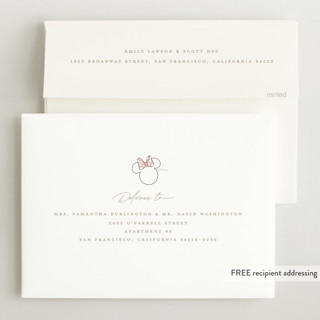 This is a peony grand birth announcements with standard by Creo Study called disney's minnie's bow printing on recycled smooth signature in grand